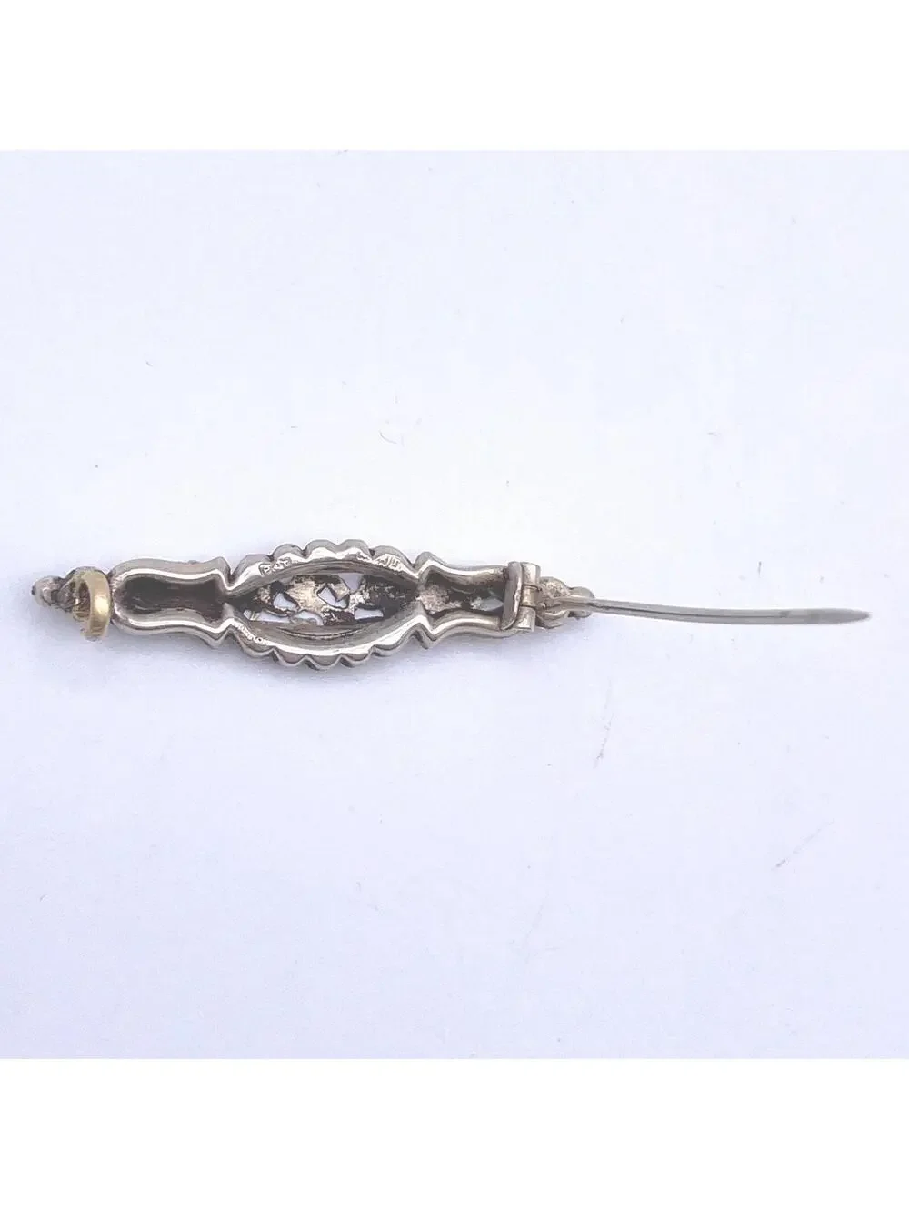 Antique Victorian Pearce & Thompson Birmingham Sterling Silver Bar Brooch.